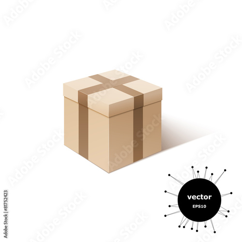 Cardboard box isolated on white background. Containers for trans