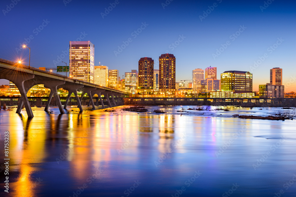 Richmond, Virginia, USA Downtown Skyline on the River