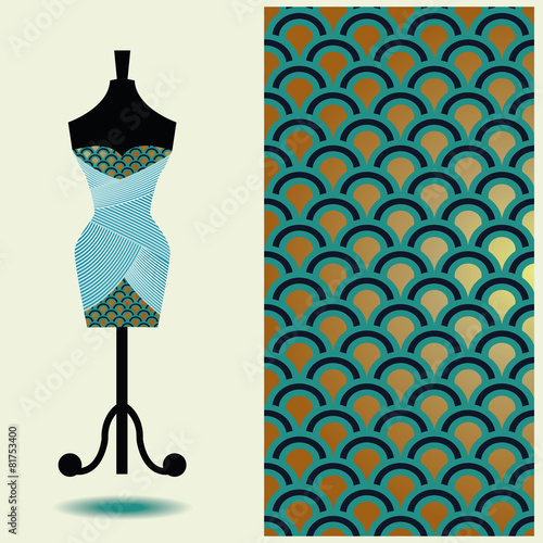 women's dress on  mannequin