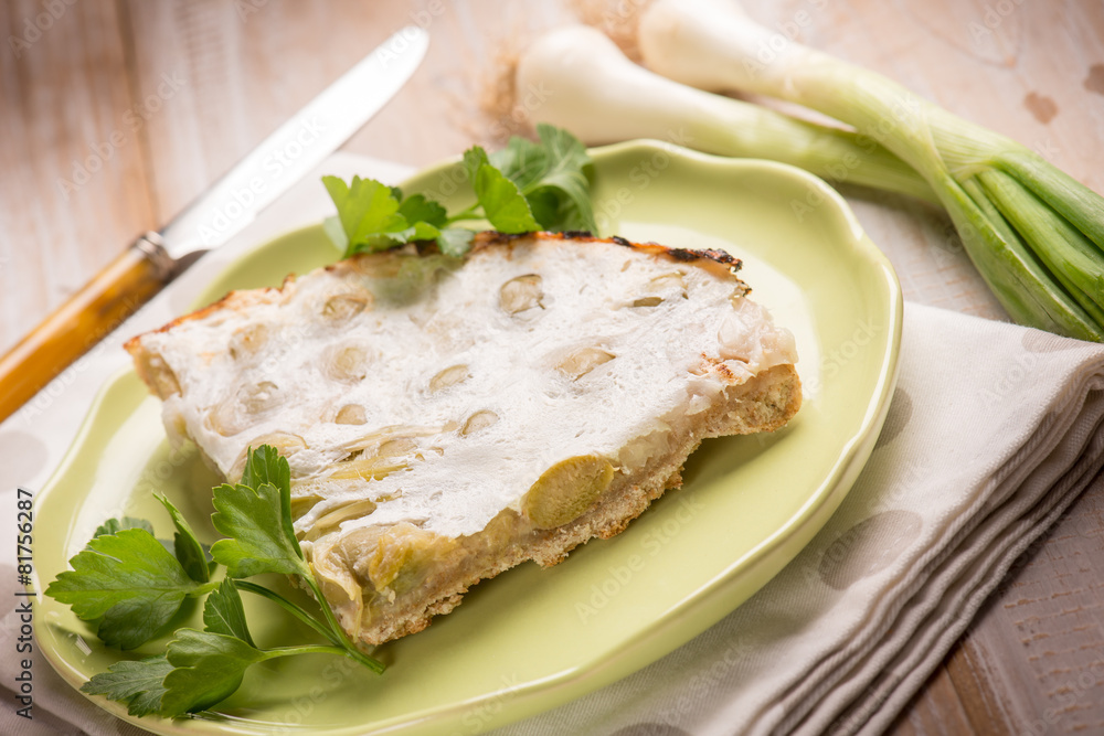 cake with leek and cheese cake with leek and cheese