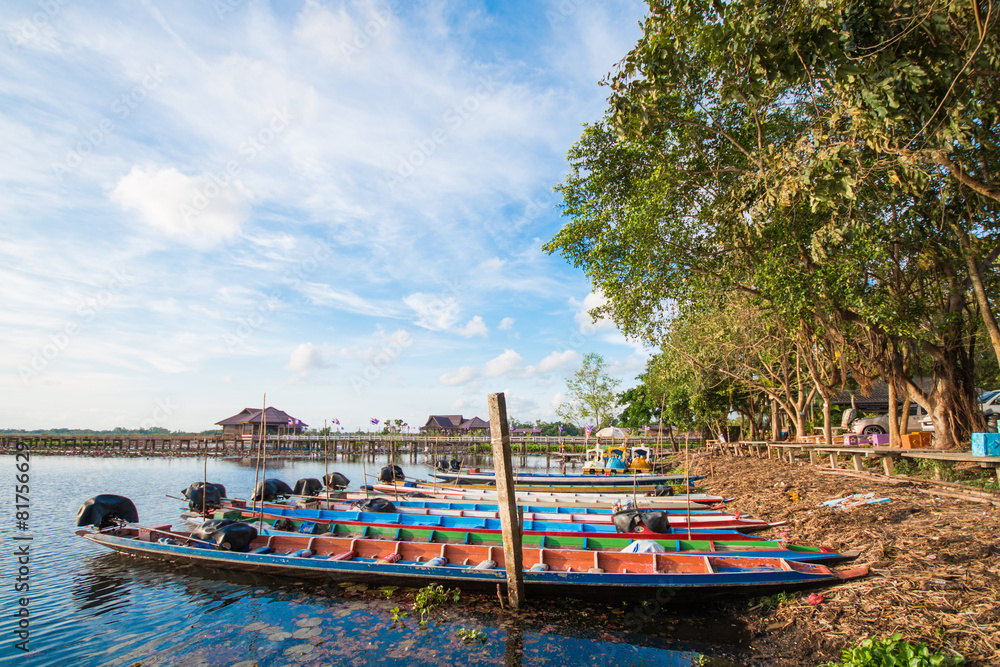 thai boat in swamp at Talay-Noi Pattalung Thialand