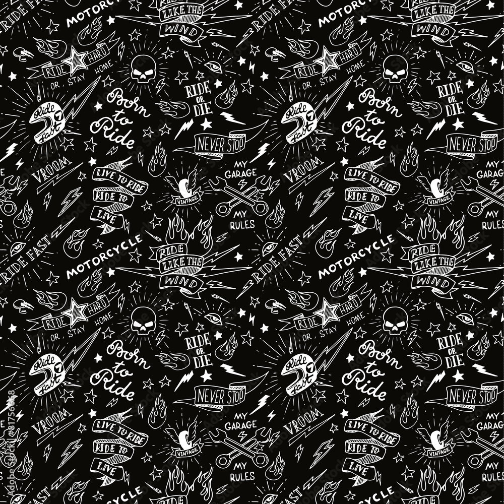 Traditional tattoo biker pattern Traditional tattoo biker pattern