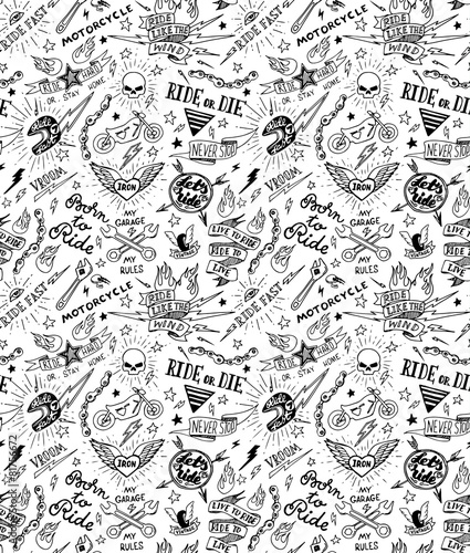 Traditional tattoo biker pattern