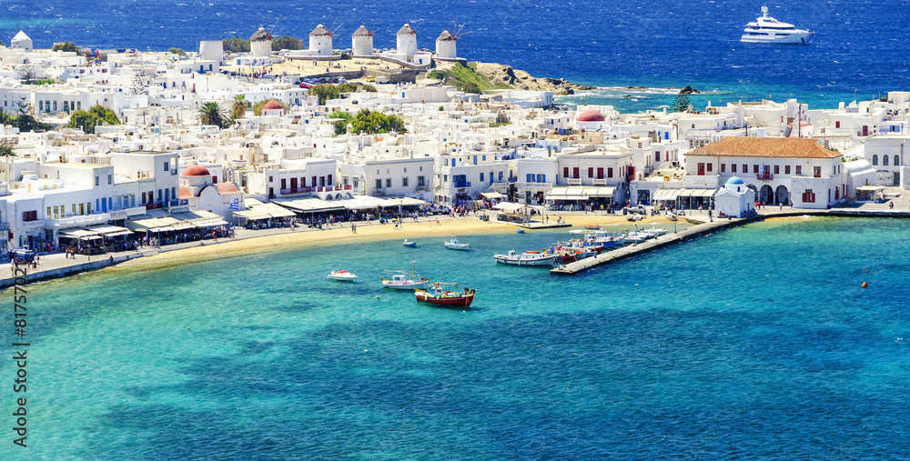 Naklejka premium Wyspa Mykonos w Grecji Cyklady