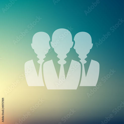 Three men in flat style icon