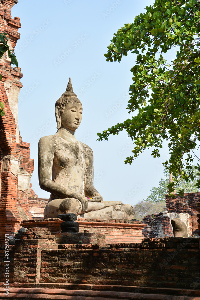 Fototapeta premium Buddha statue in Mahathat temple, Ayutthaya