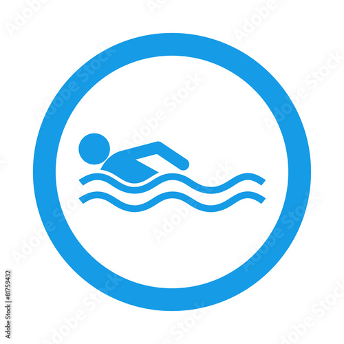Icono redondo nadador azul