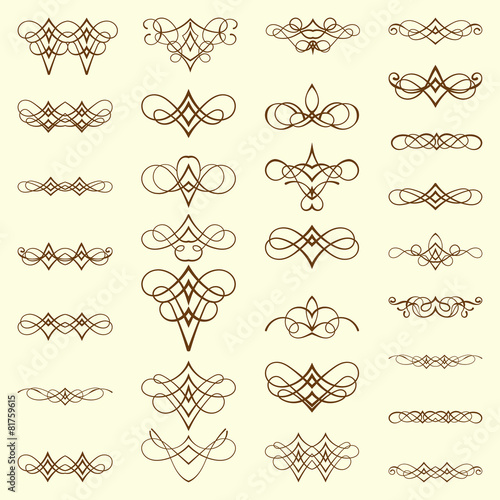 Set of vintage calligraphic swashes and flourishes