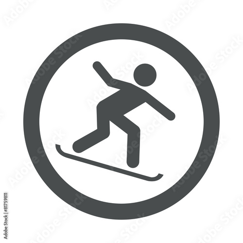 Icono redondo snowboard gris