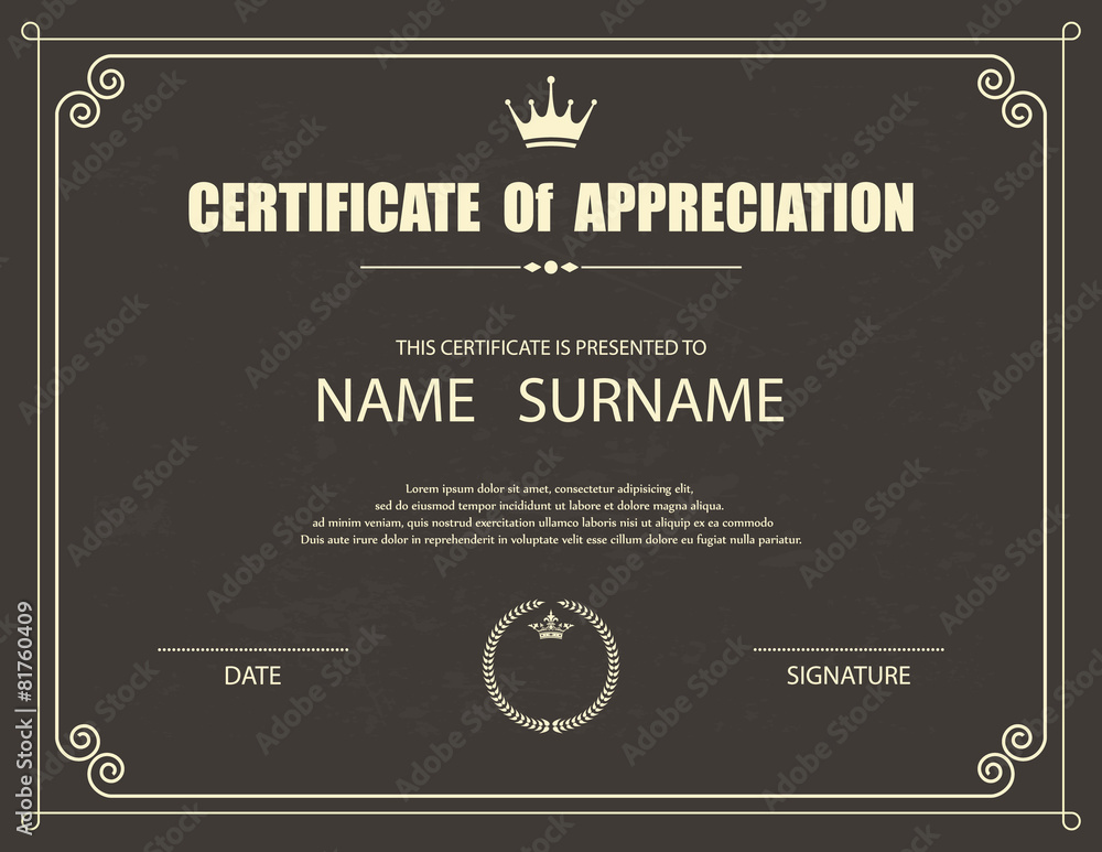 Plakat Vector certificate template.