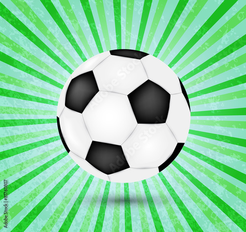 Creative football vector design on green background.Football