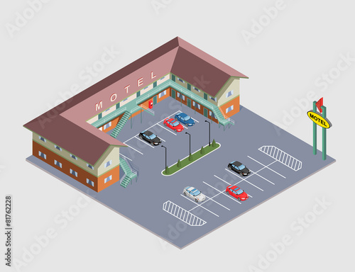 illustration isometric Motel
