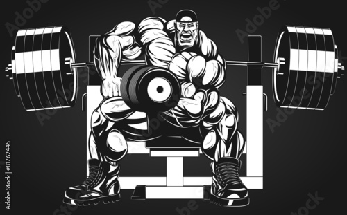 Bodybuilder with dumbbell