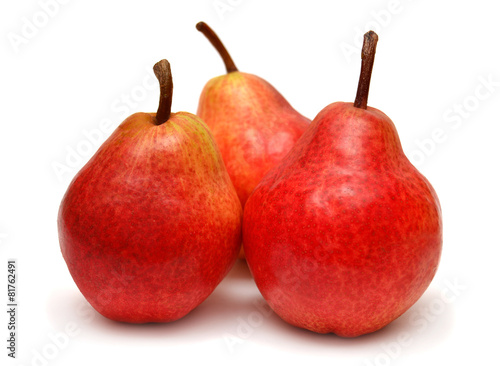 Three red pears