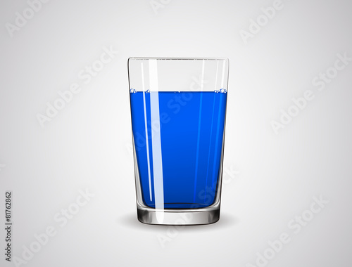 Glass full of blue liquid / juice