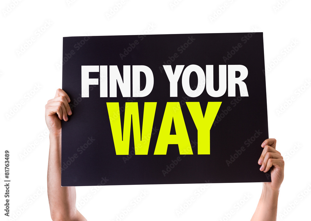 Find Your Way card isolated on white Find Your Way card isolated on white