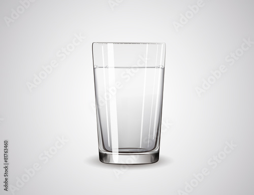 Realistic glass full of water. Isolated Illustration
