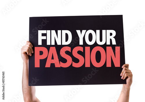 Find Your Passion card isolated on white