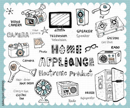 Hand drawn electronic product set
