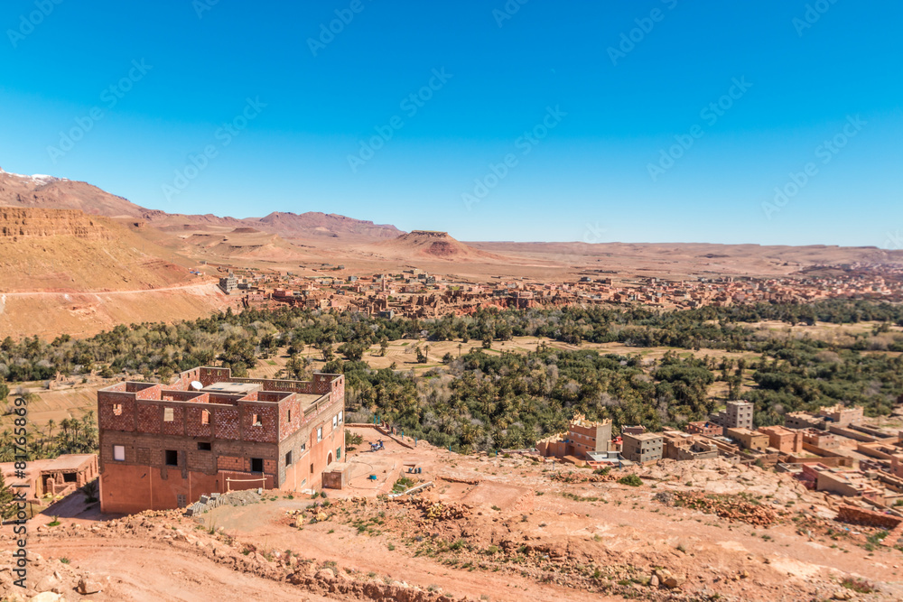 Valley of Roses Village in Morocco Desert