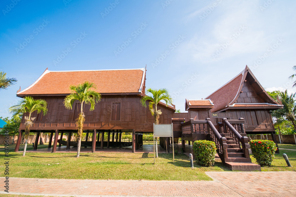 wood antique house Thai style architecture wood antique house Thai style architecture