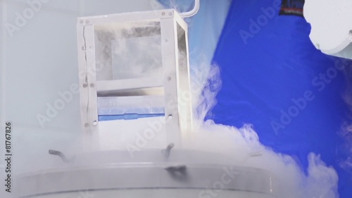 Nitrogen bank of stem cells slow motion