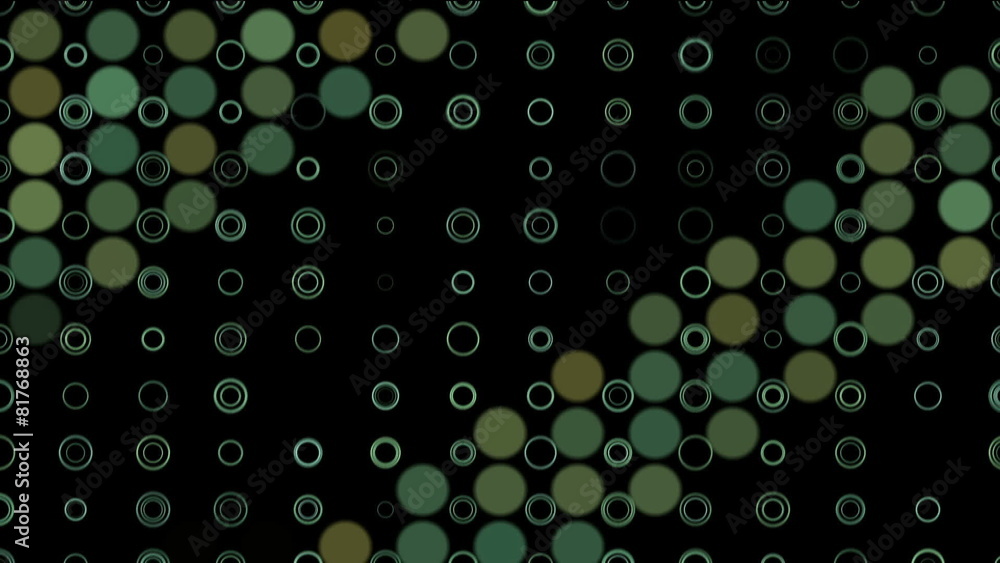 Green circles on black Green circles on black