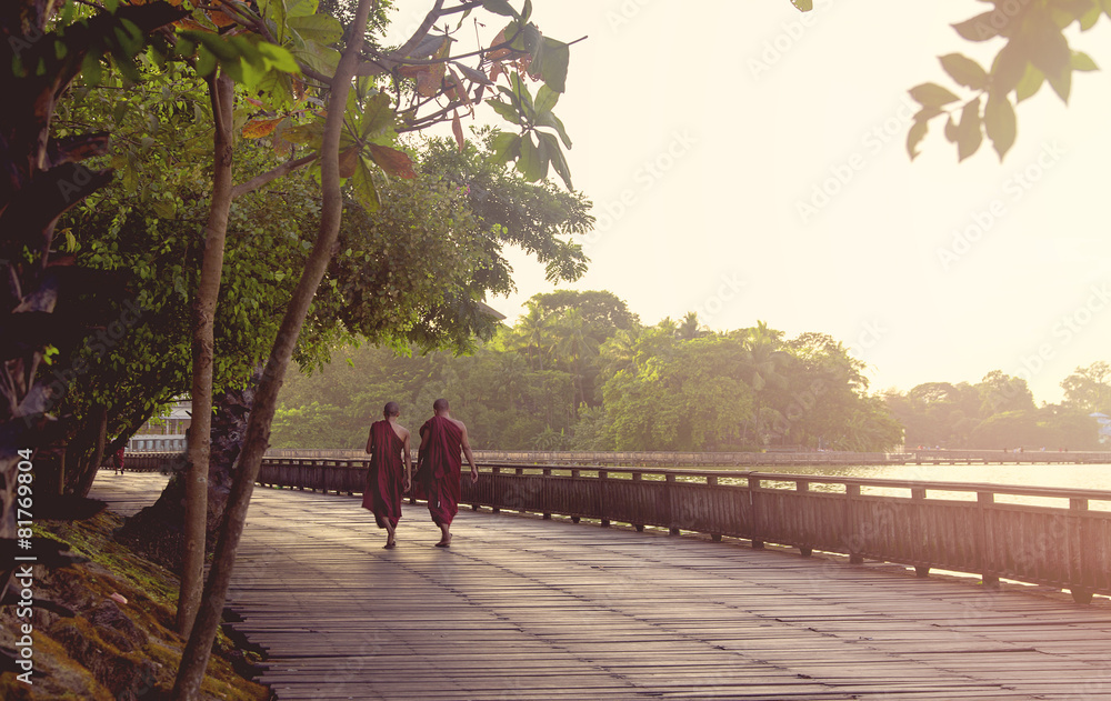 Two monks in Yangon