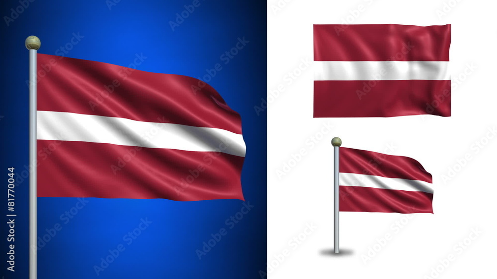 Latvia flag - with Alpha channel, seamless loop! Latvia flag - with Alpha channel, seamless loop!