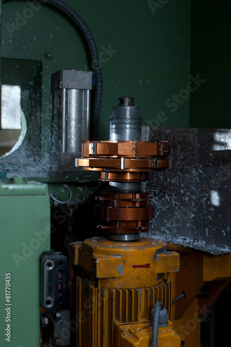 Copper jigsaw with plastic dust