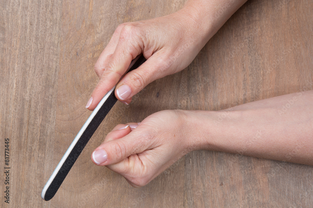Female hands with perfect nail french manicure Female hands with perfect nail french manicure