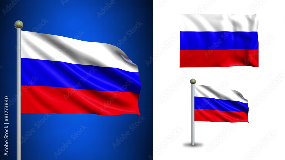 Russia flag - with Alpha channel, seamless loop! Russia flag - with Alpha channel, seamless loop!