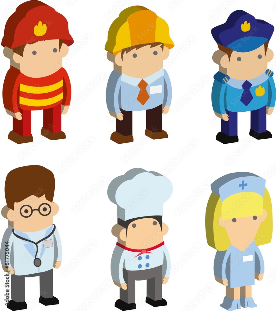 Set of vector cute character avatar icons in flat design Set of vector cute character avatar icons in flat design