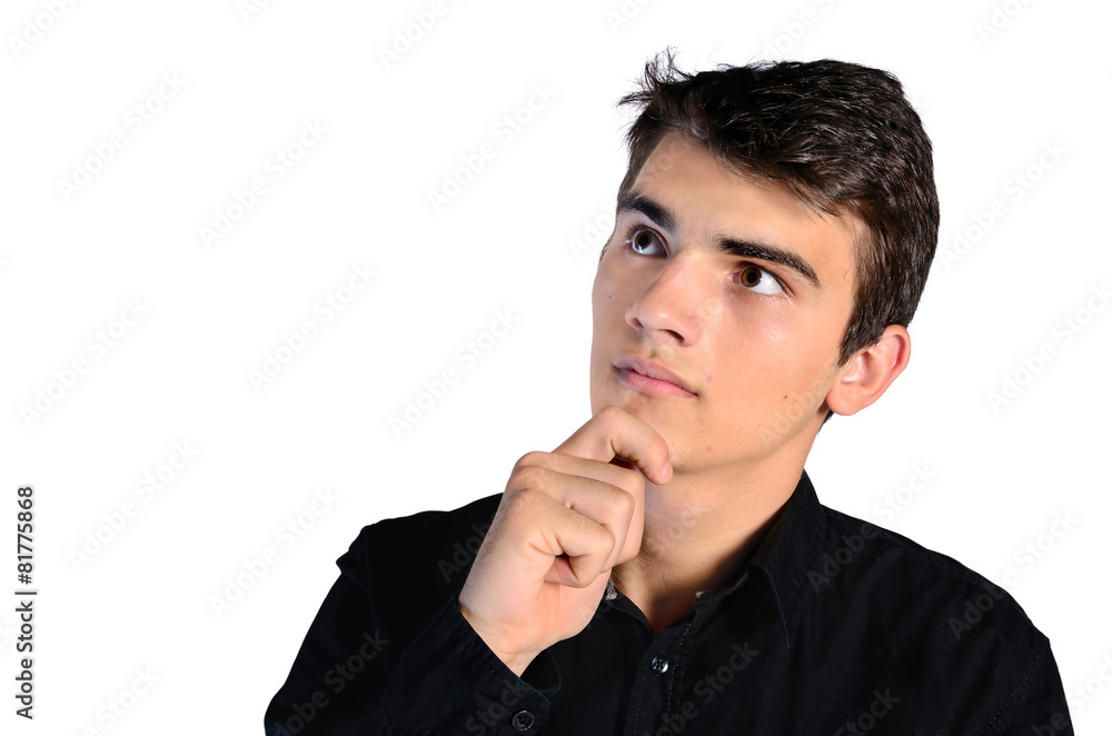 isolated man thinking isolated man thinking