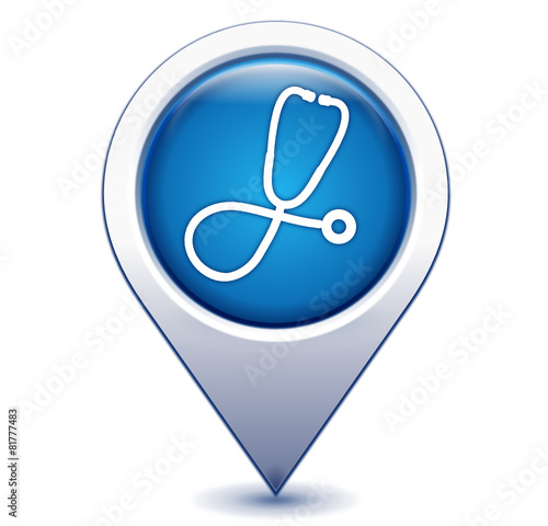 docteur sur marqueur géolocalisation bleu