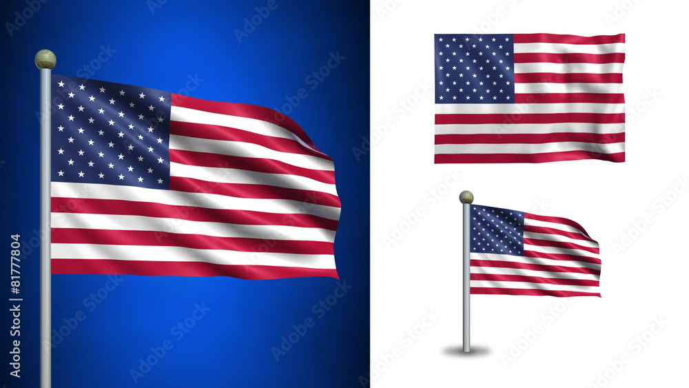 USA - United States flag - with Alpha channel, seamless loop! USA - United States flag - with Alpha channel, seamless loop!