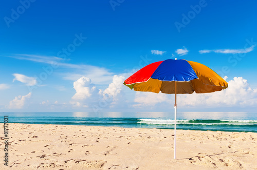 umbrella and beautiful sand beach