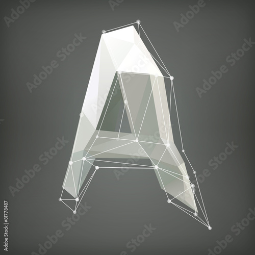 Low poly alphabet. Vector illustration. letter