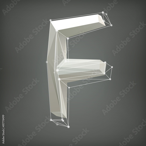 Low poly alphabet. Vector illustration. letter