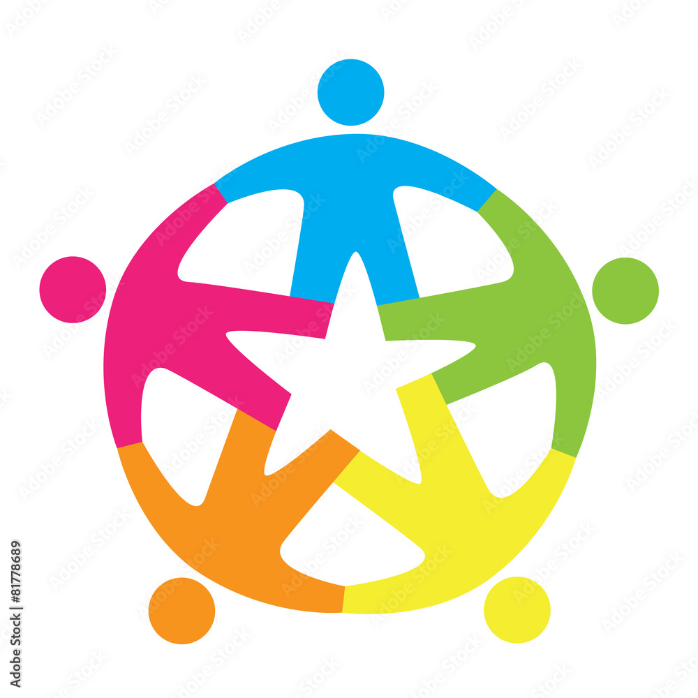 Colorful team symbolic icon. Colorful team symbolic icon.