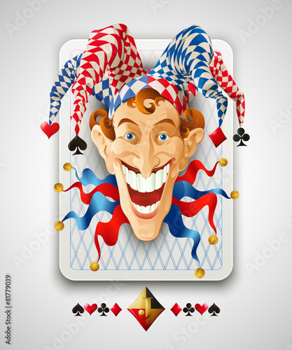Picture Jolly Joker. Vector illustration