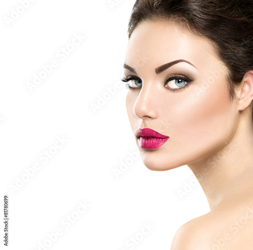 Beauty woman portrait isolated on white background