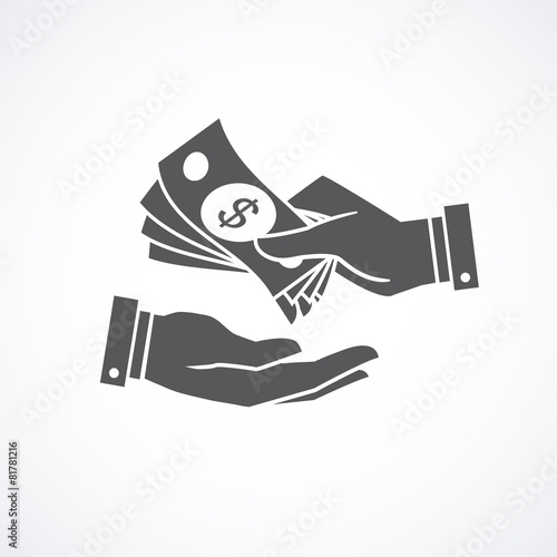 Receiving Money Icon. Vector Illustration