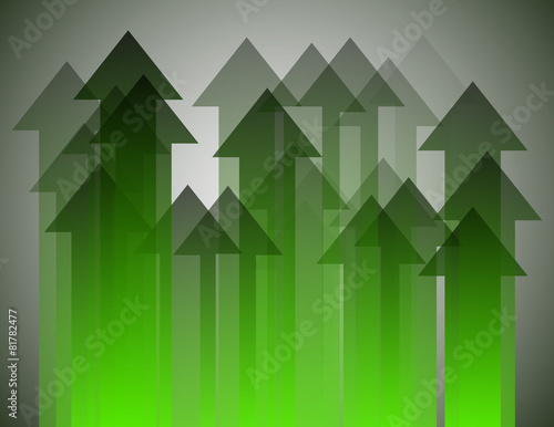 Group of green arrow pointing up