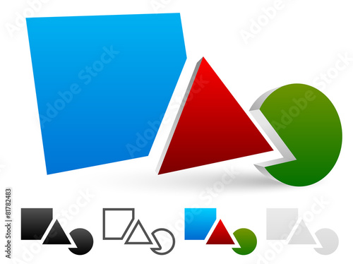 Basic shape composition with 2D - symbol versions