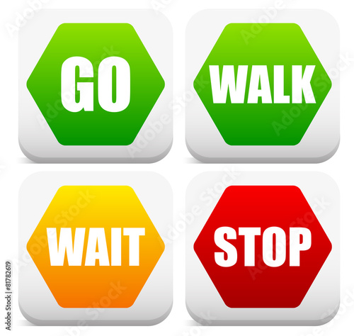 Go, wait, and stop control / traffic signs, signals.