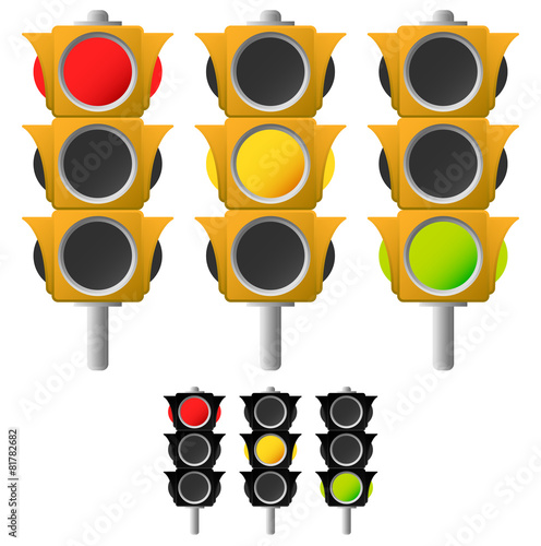 Traffic lamps, traffic lights set