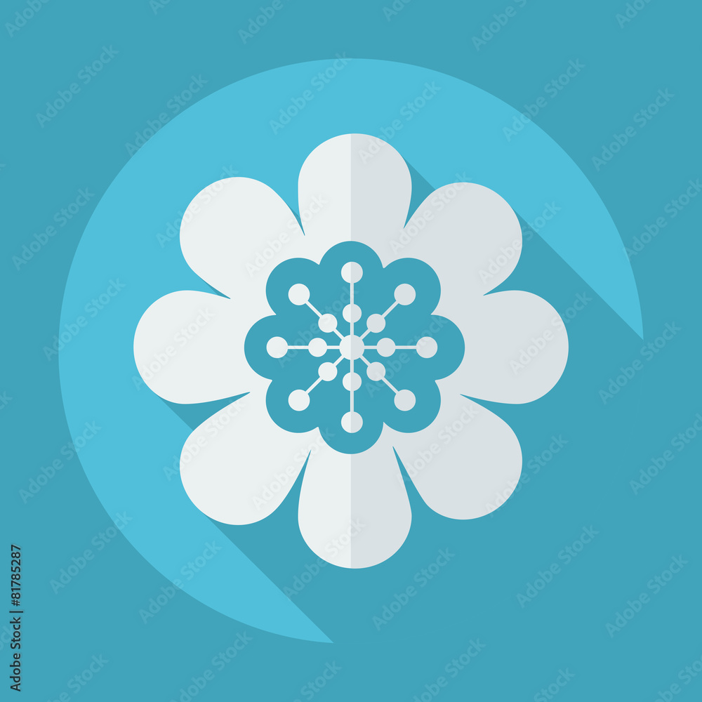 Flat modern design with shadow flower icon Flat modern design with shadow flower icon