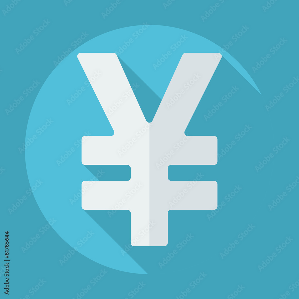 Flat modern design with shadow yen Flat modern design with shadow yen