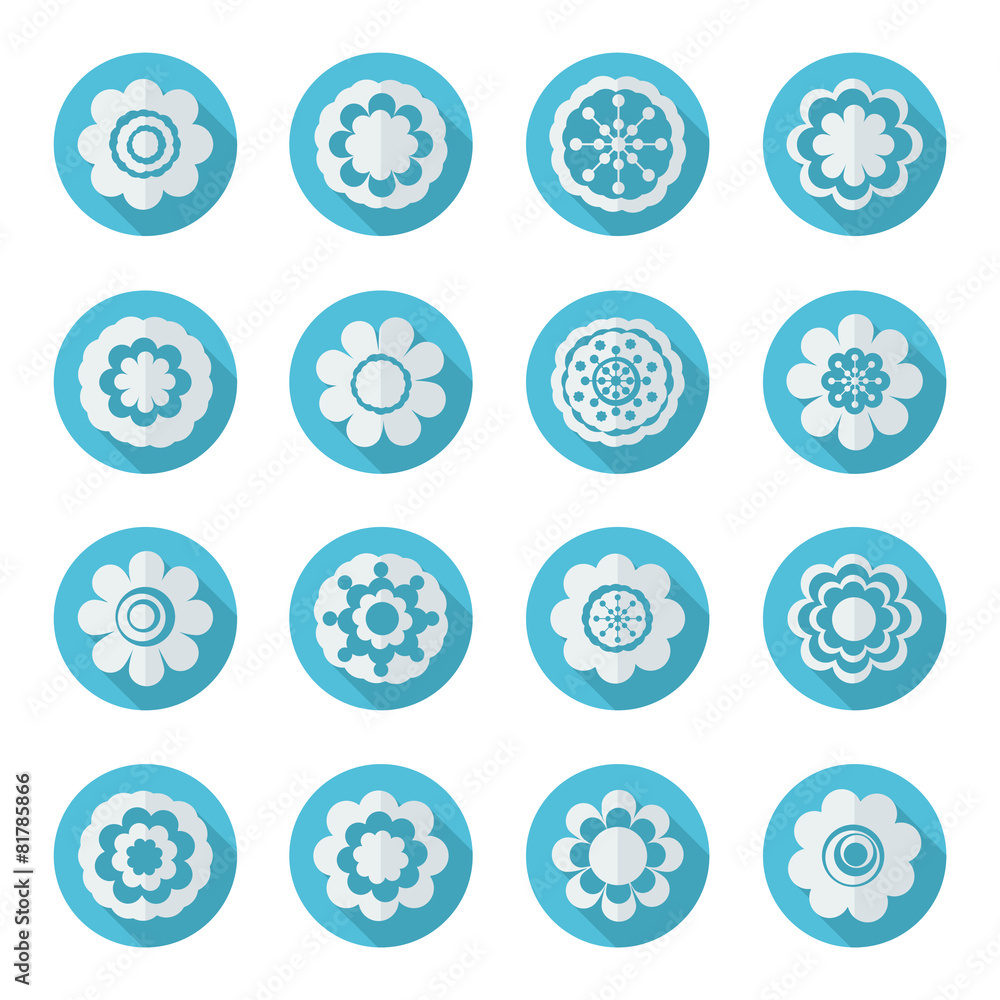 Flat concept, set modern design flower Flat concept, set modern design flower